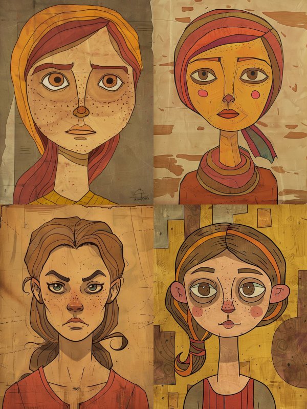 Rustic Folk Art Portrait Study