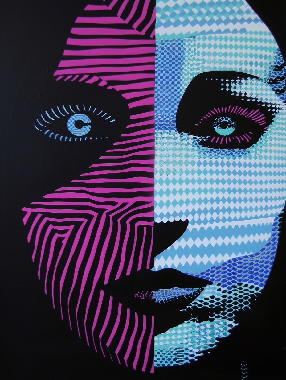 Digital Glitch Neon Portrait - Image 3