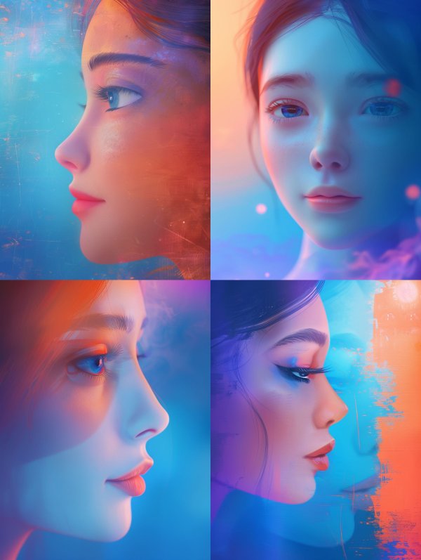 Neon Dreams: A Study in Digital Beauty