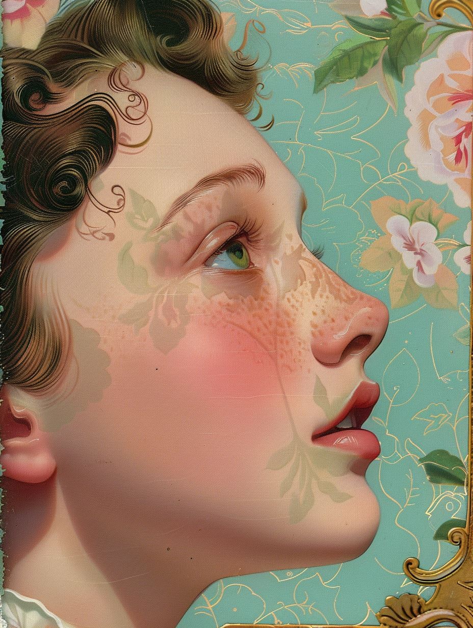 Vintage Porcelain Dream Portrait - Image 3