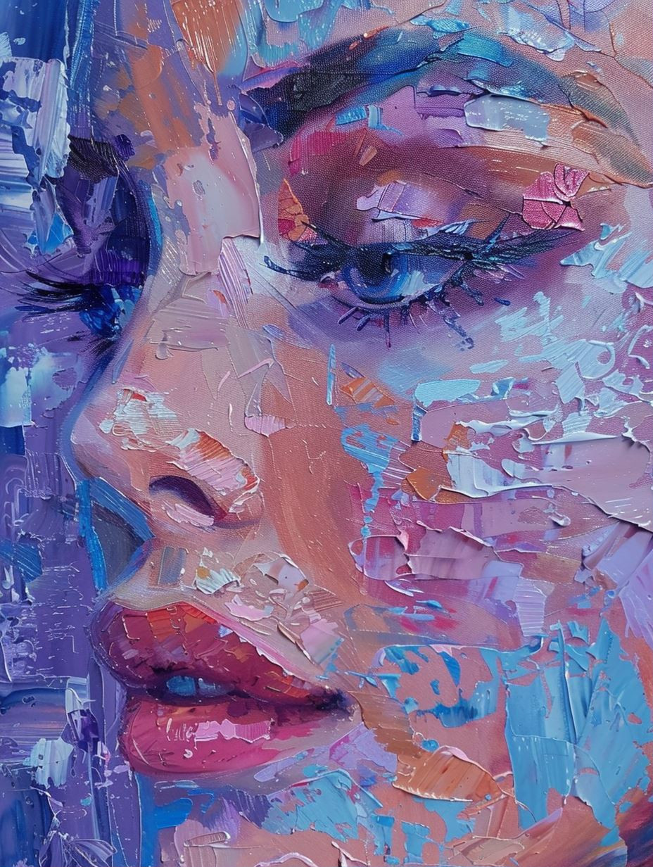 Vibrant Palette Knife Portraiture - Image 1
