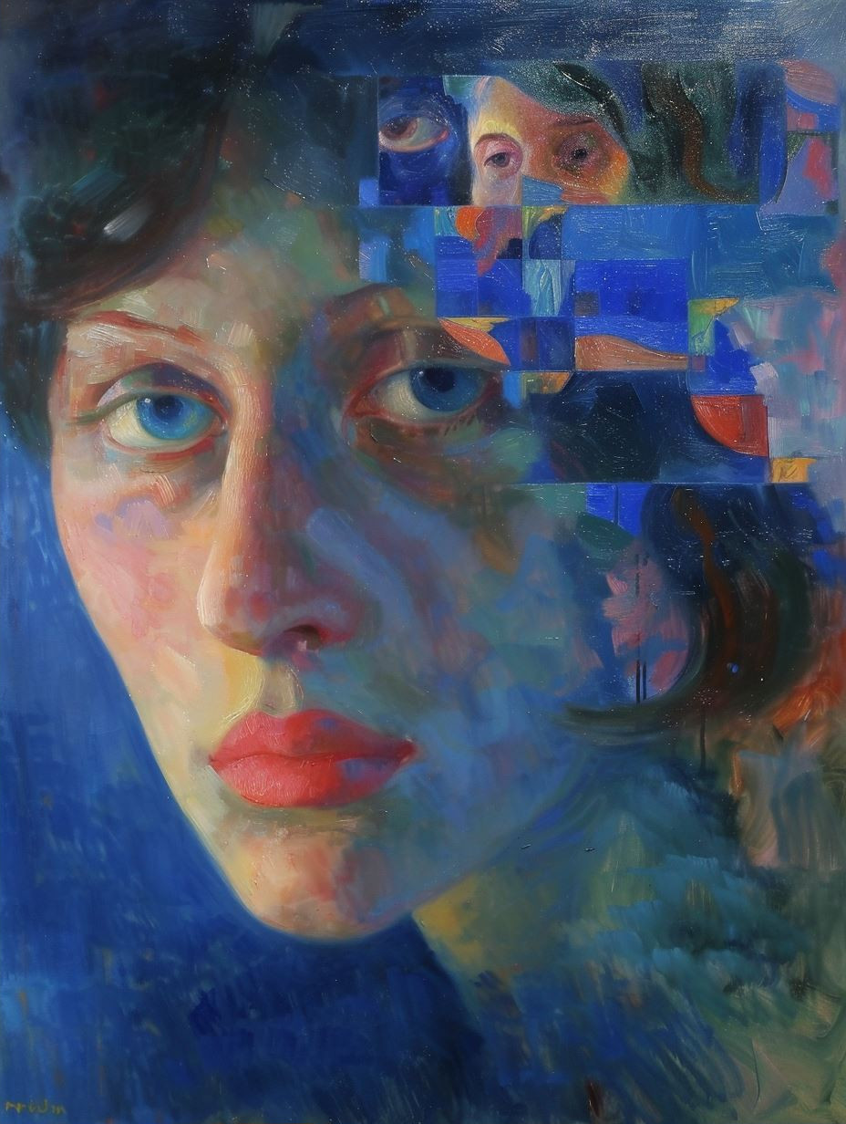 Fragmented Blue Ethereal Portraits - Image 2