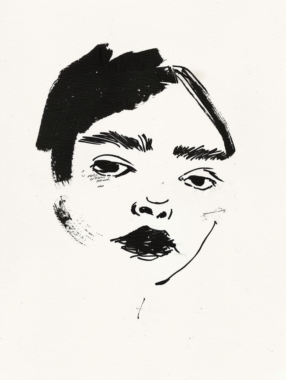 Whispers of Silence: Ink Portrait Studies - Image 4
