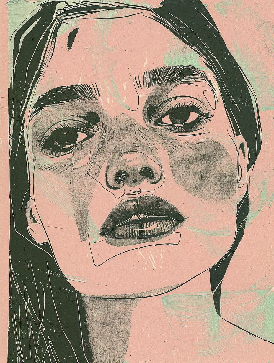 Abstract Pastel Ink Portrait - Image 4