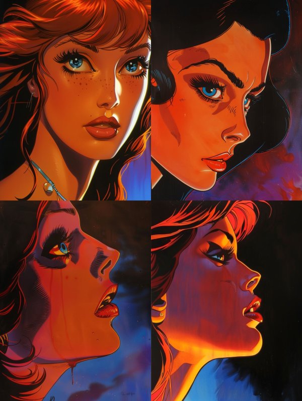 Vibrant Crimson Anime Portrait