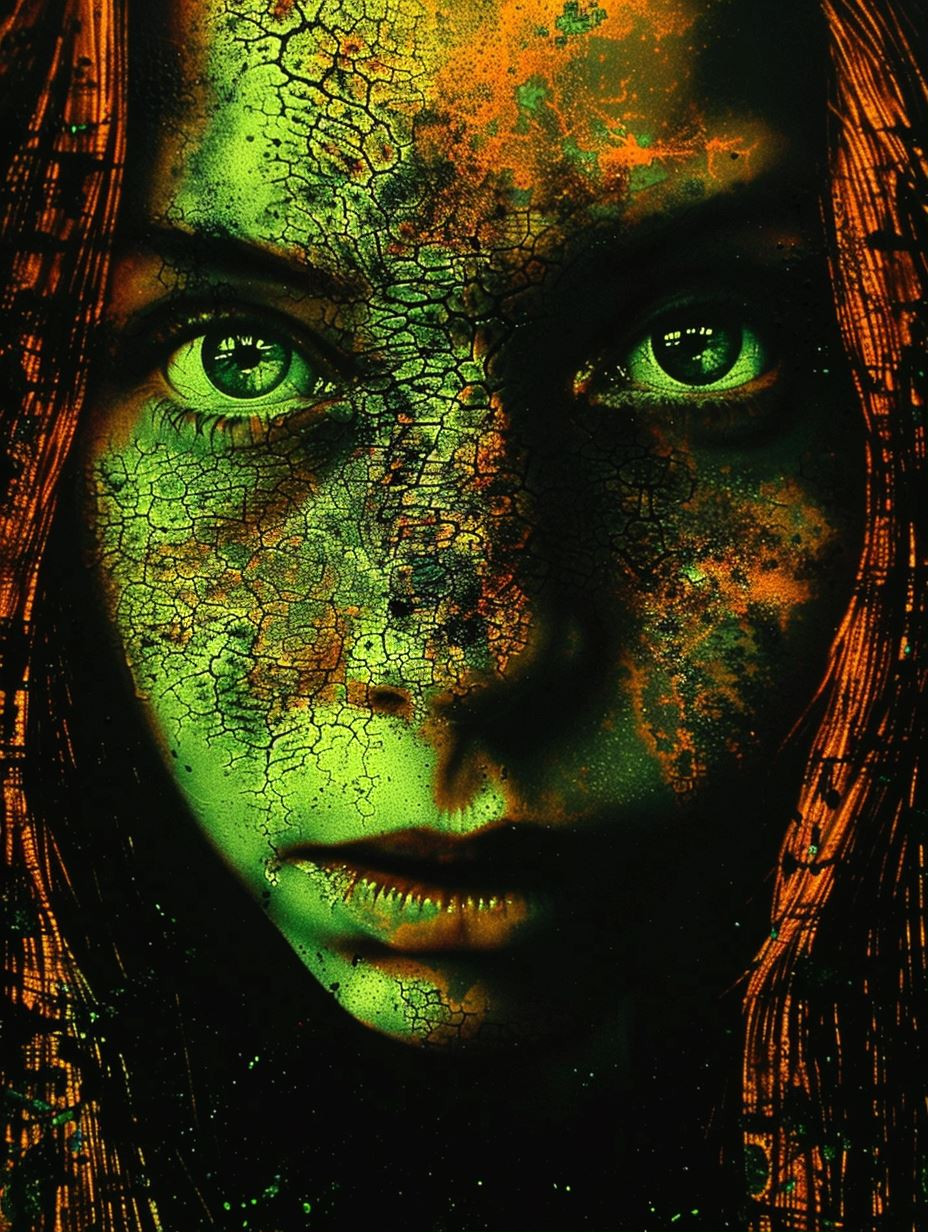 Cracked Neon Ethereal Portrait - Image 1