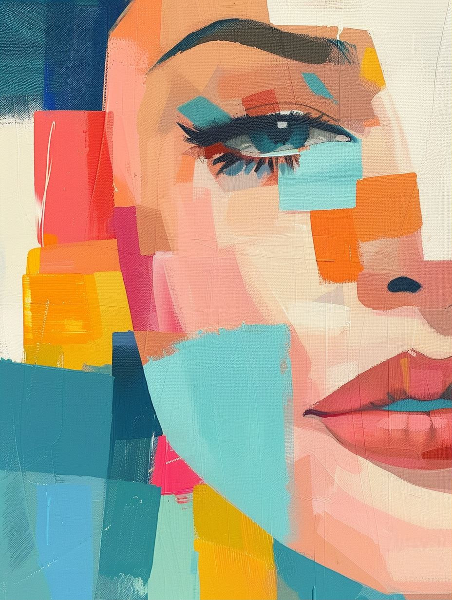 Fragmented Portraits in Vibrant Color - Image 1