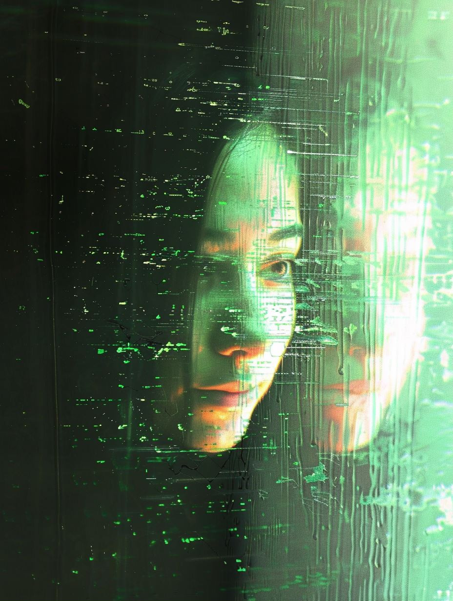 Digital Ghost in Green Glitch - Image 1