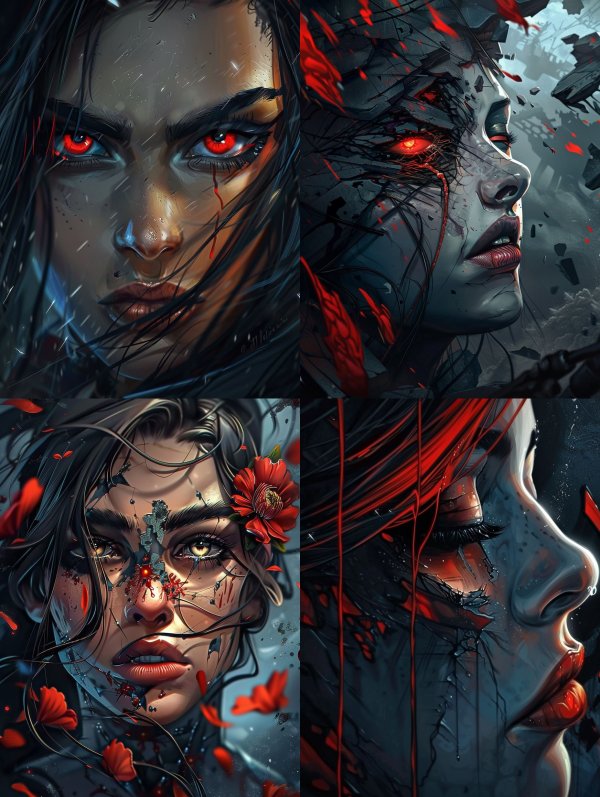 Crimson Gaze Dark Fantasy Portraits