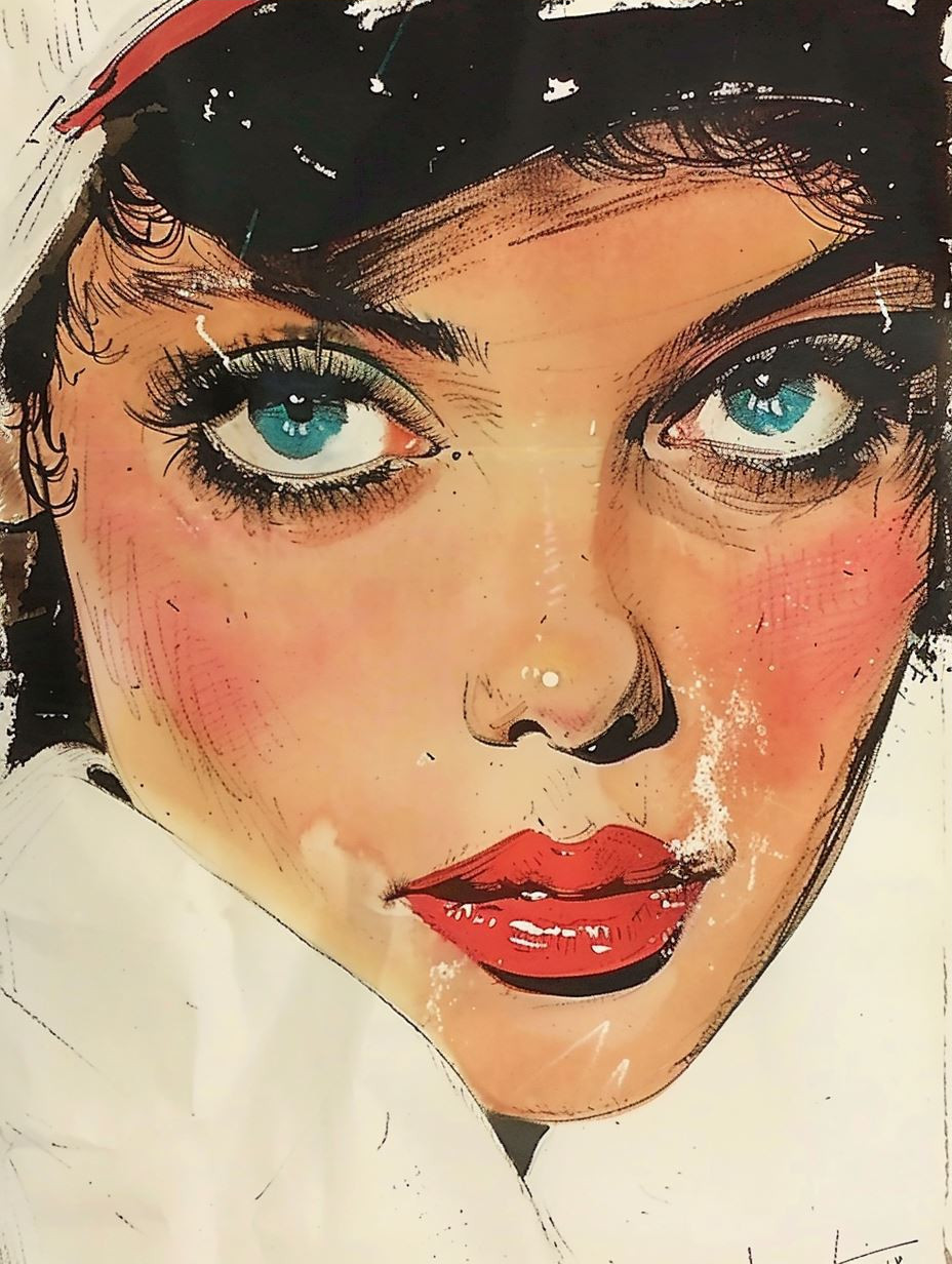 Vintage Pop Art Glamour Portrait - Image 3