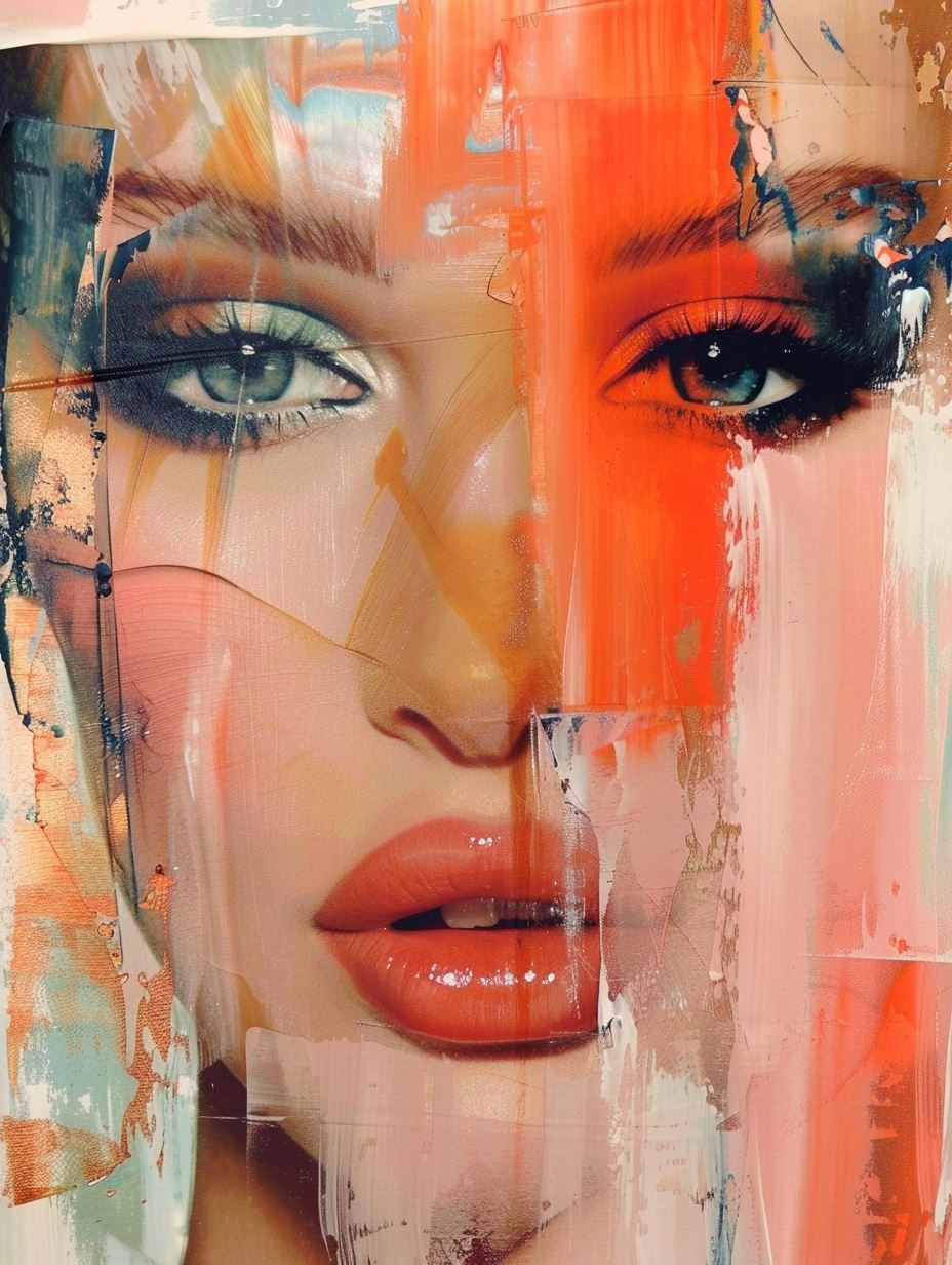 Abstract Crimson Portrait Fusion - Image 2