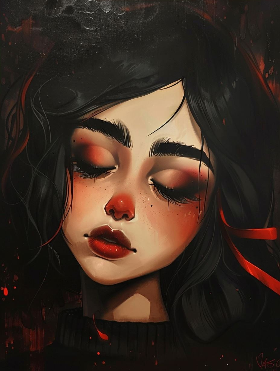 Moody Crimson Noir Portraits - Image 4