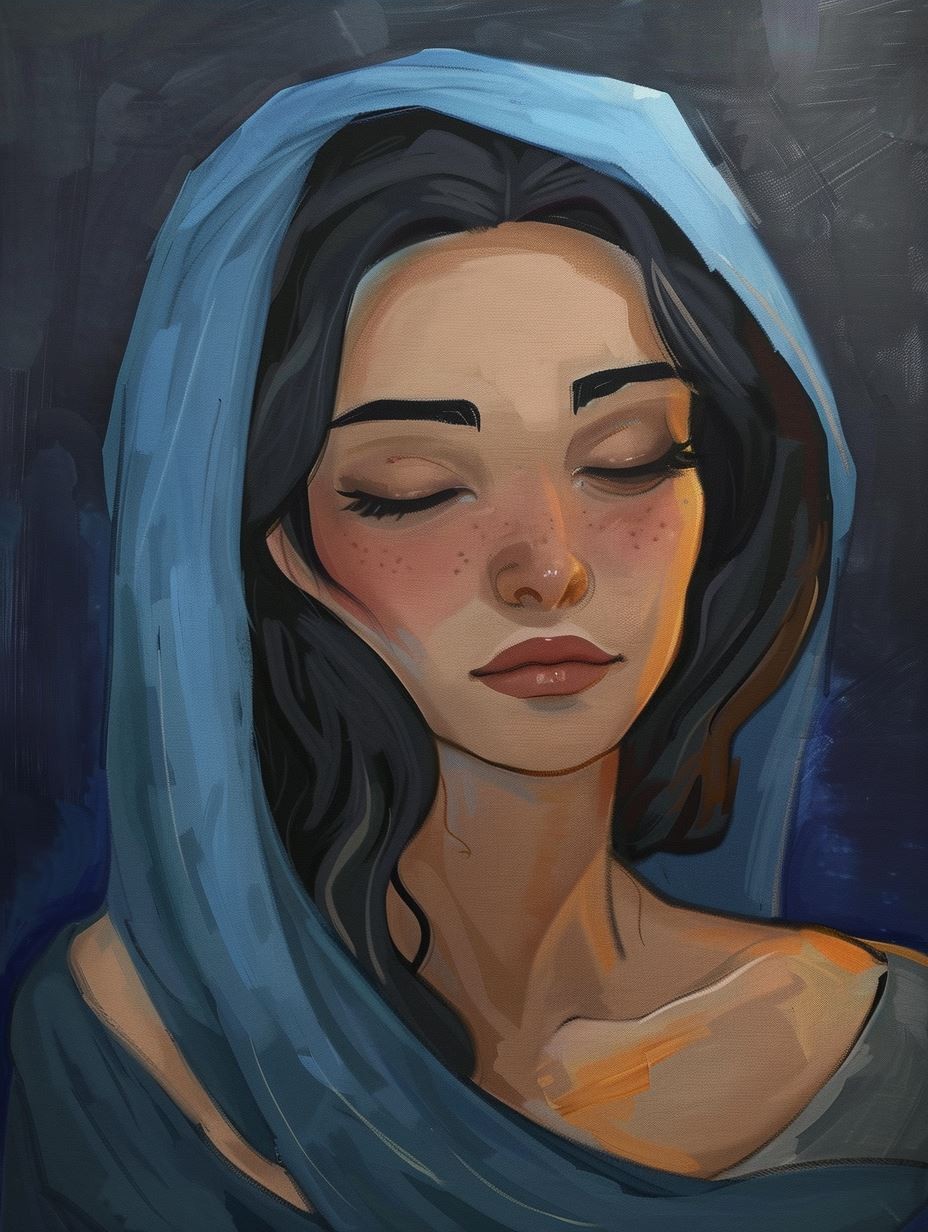 Azure Gazes: A Digital Portrait Study - Image 4