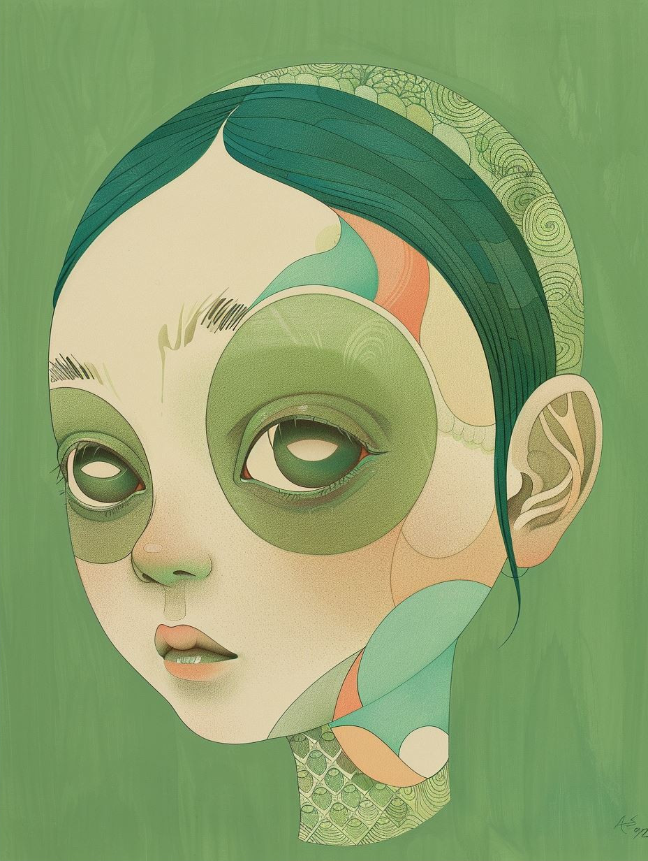 Ethereal Melancholy in Muted Green - Image 2