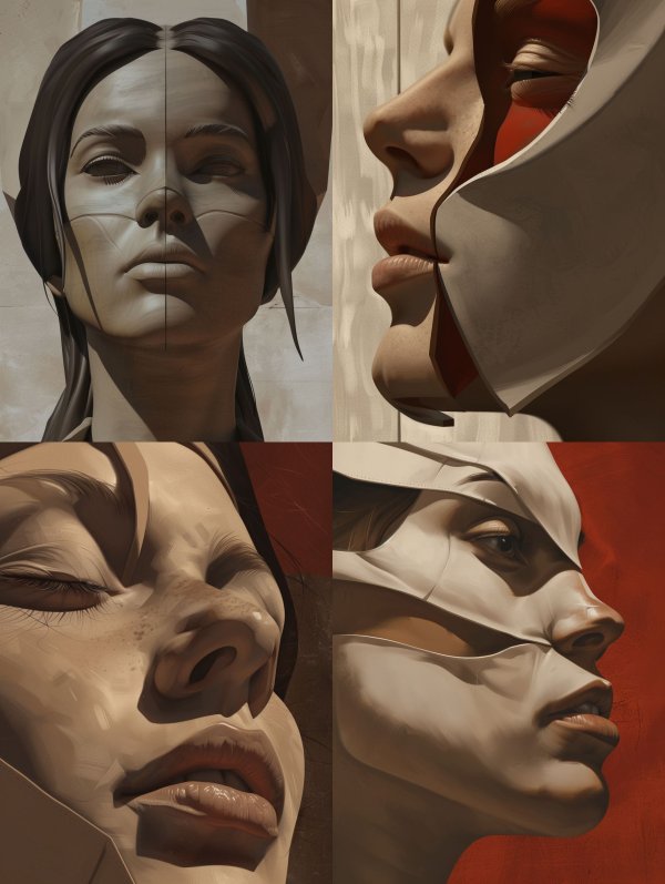 Fragmented Sculptural Portrait Studies