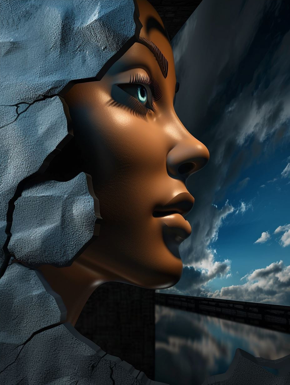 Ethereal Gaze in Cosmic Mist - Image 4