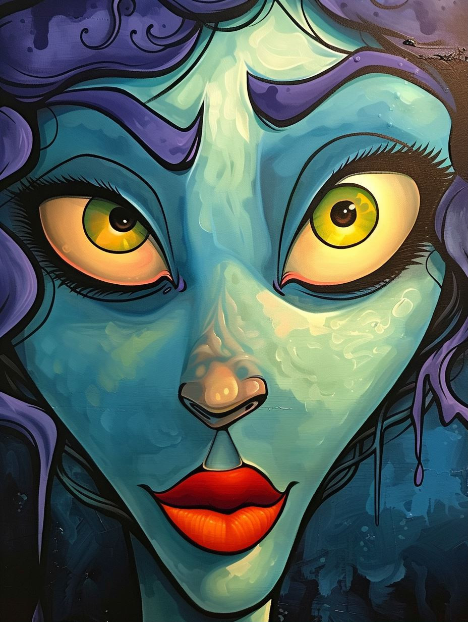 Whimsical Portraits of Expressive Stylized Women - Image 1