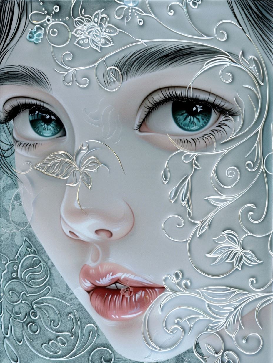 Ethereal Silver Filigree Portrait