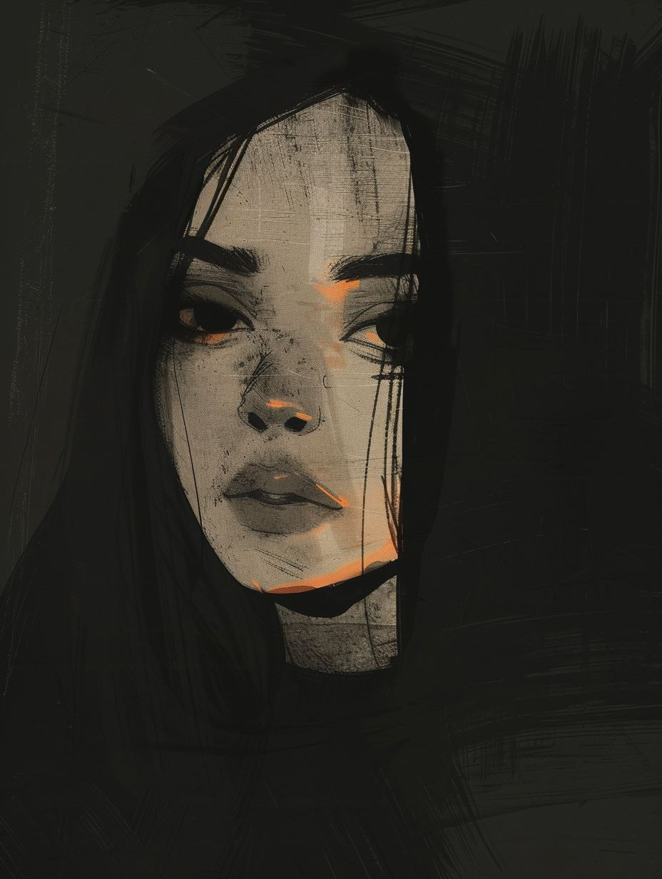 Melancholy Shadows Portrait Study - Image 4