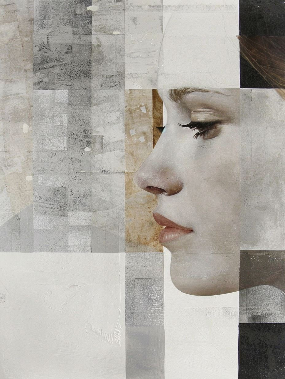 Fragmented Gaze in Neutral Tones - Image 2