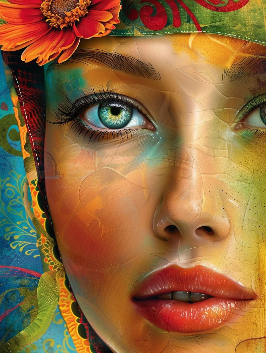 Ethereal Flora Portrait Collage - Image 4
