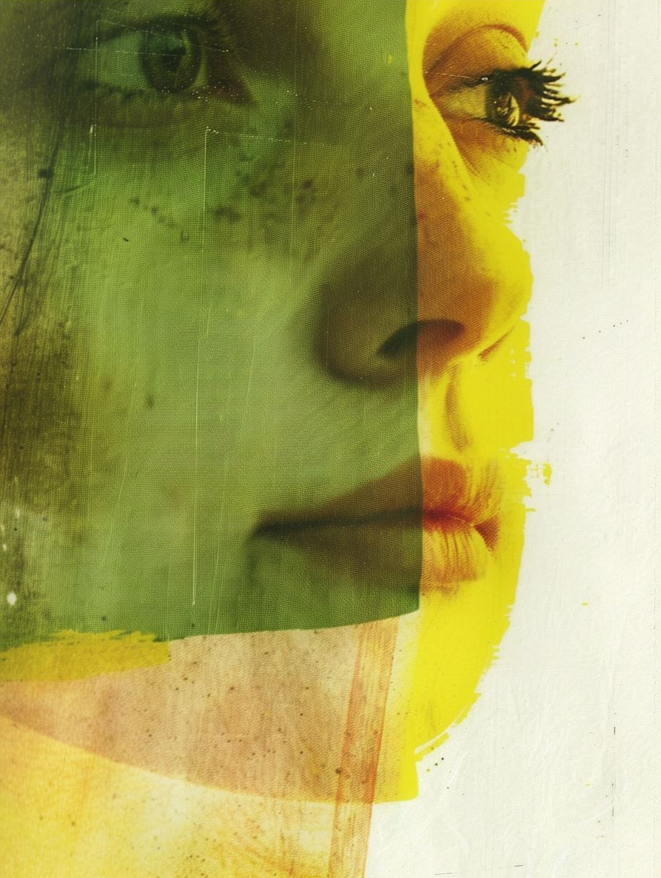 Fragmented Gaze in Yellow and Green - Image 3
