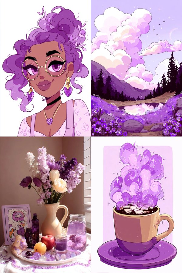 Purple Dreams Aesthetic Collage