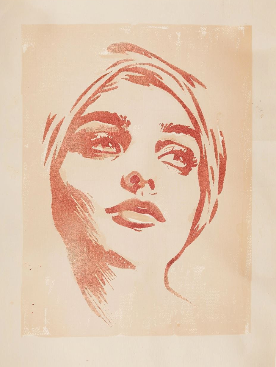 Ethereal Peach Canvas Portrait - Image 3