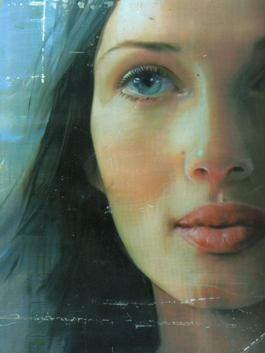 Ethereal Gazes in Blue and Gold - Image 2