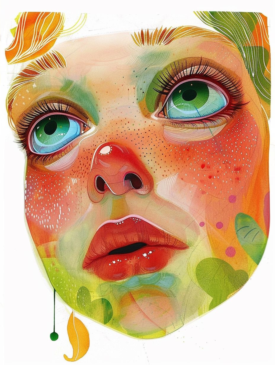 Ethereal Gaze in Vibrant Hues - Image 2