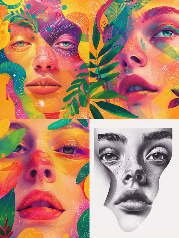 Vibrant Surrealist Portrait Fusion