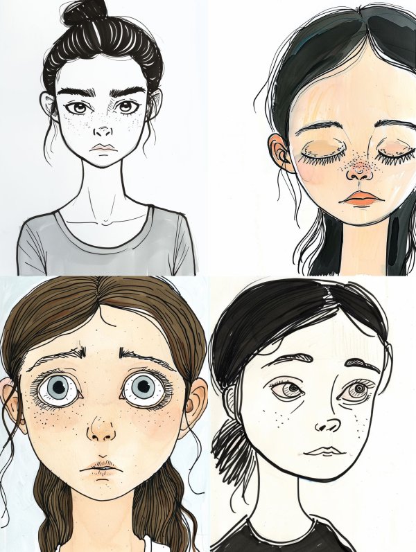 Melancholic Hand Drawn Character Studies