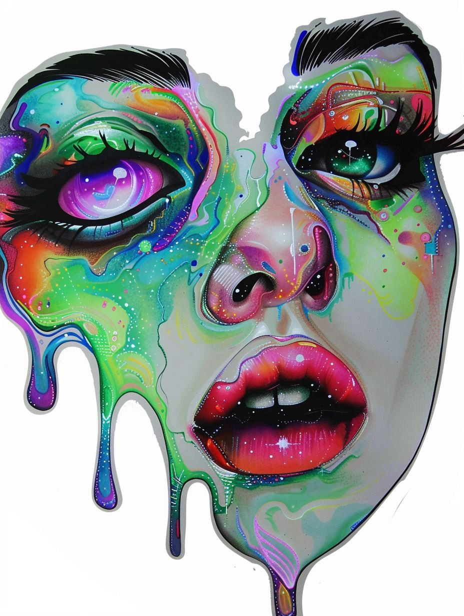 Surreal Neon Melting Portraits - Image 2