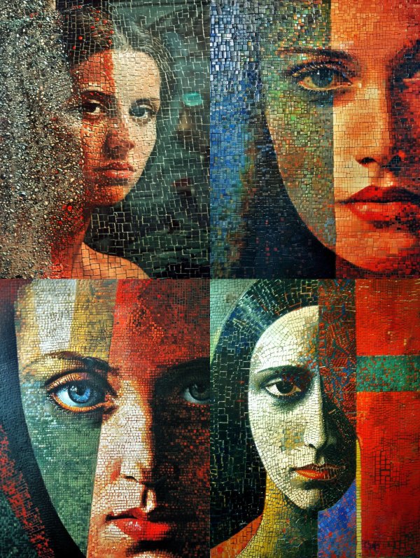 Fragmented Mosaic Portrait Study