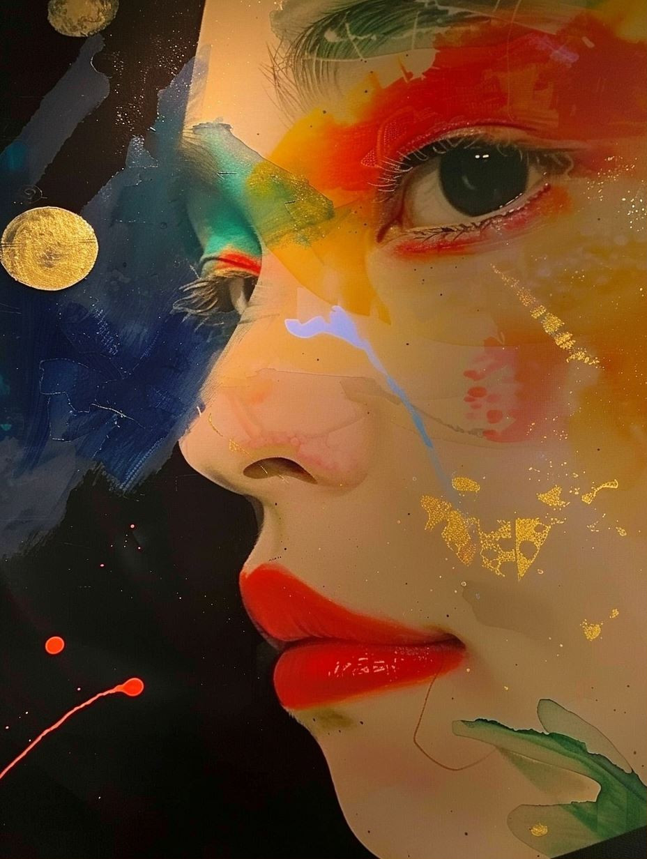 Prismatic Soul Abstract Portrait - Image 1