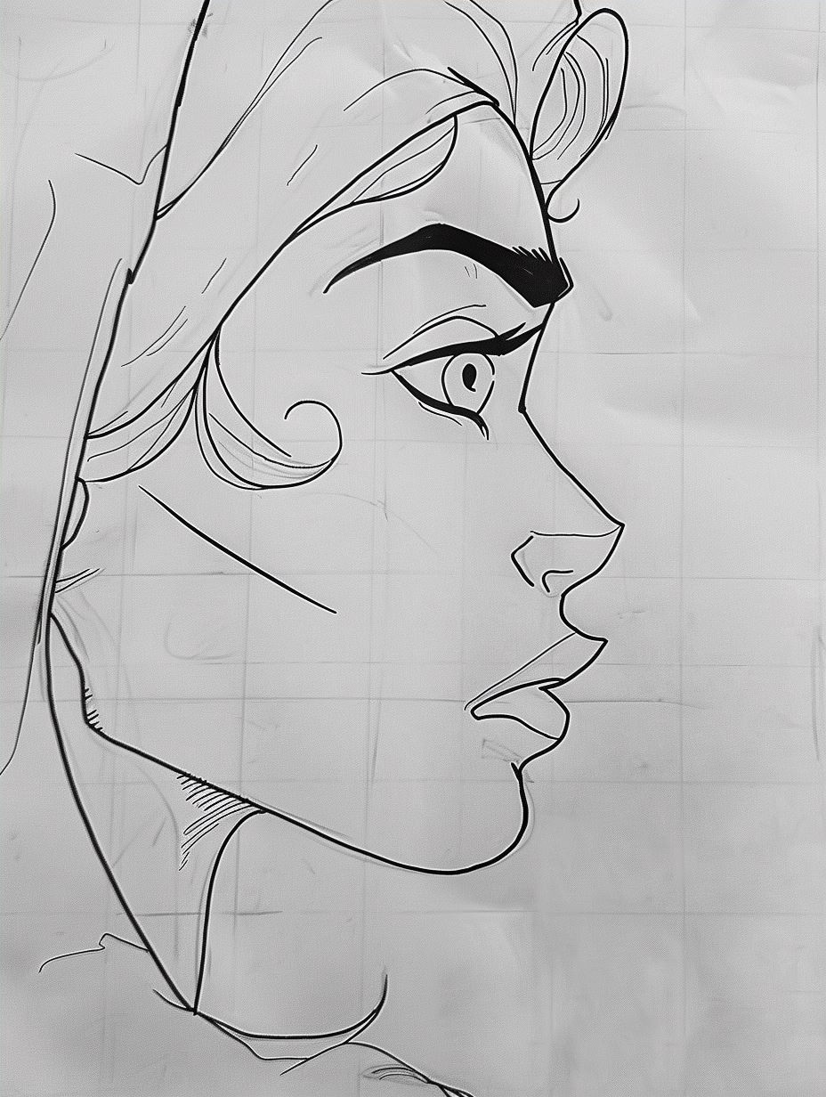Azure Gaze Ink Illustration - Image 4