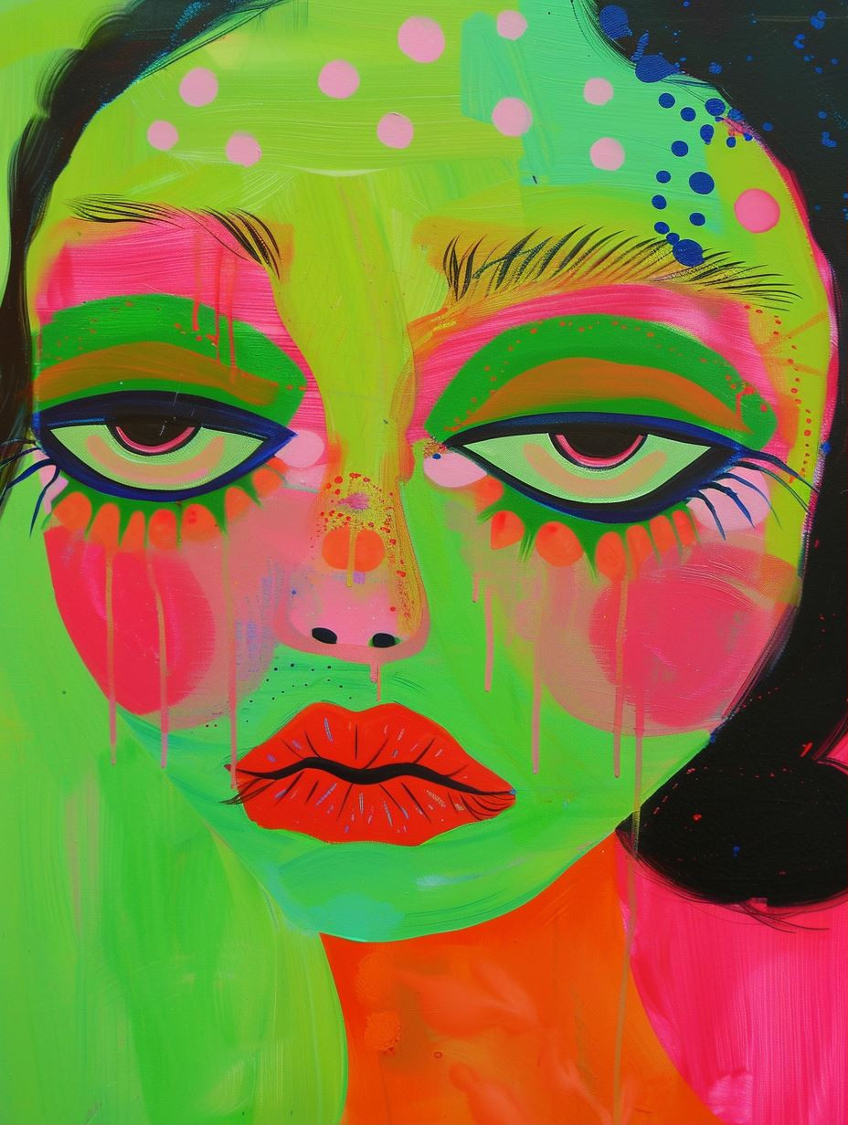 Neon Dreams Surreal Portraiture - Image 1