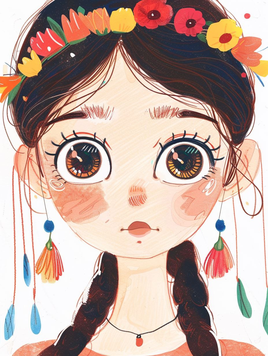 Whimsical Gazes: Four Stylized Portraits - Image 2