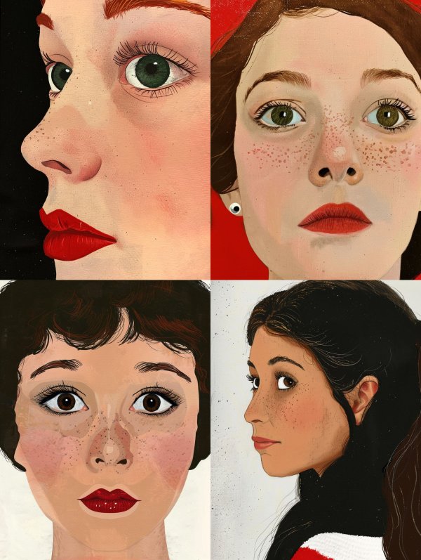 Vivid Crimson Portrait Study