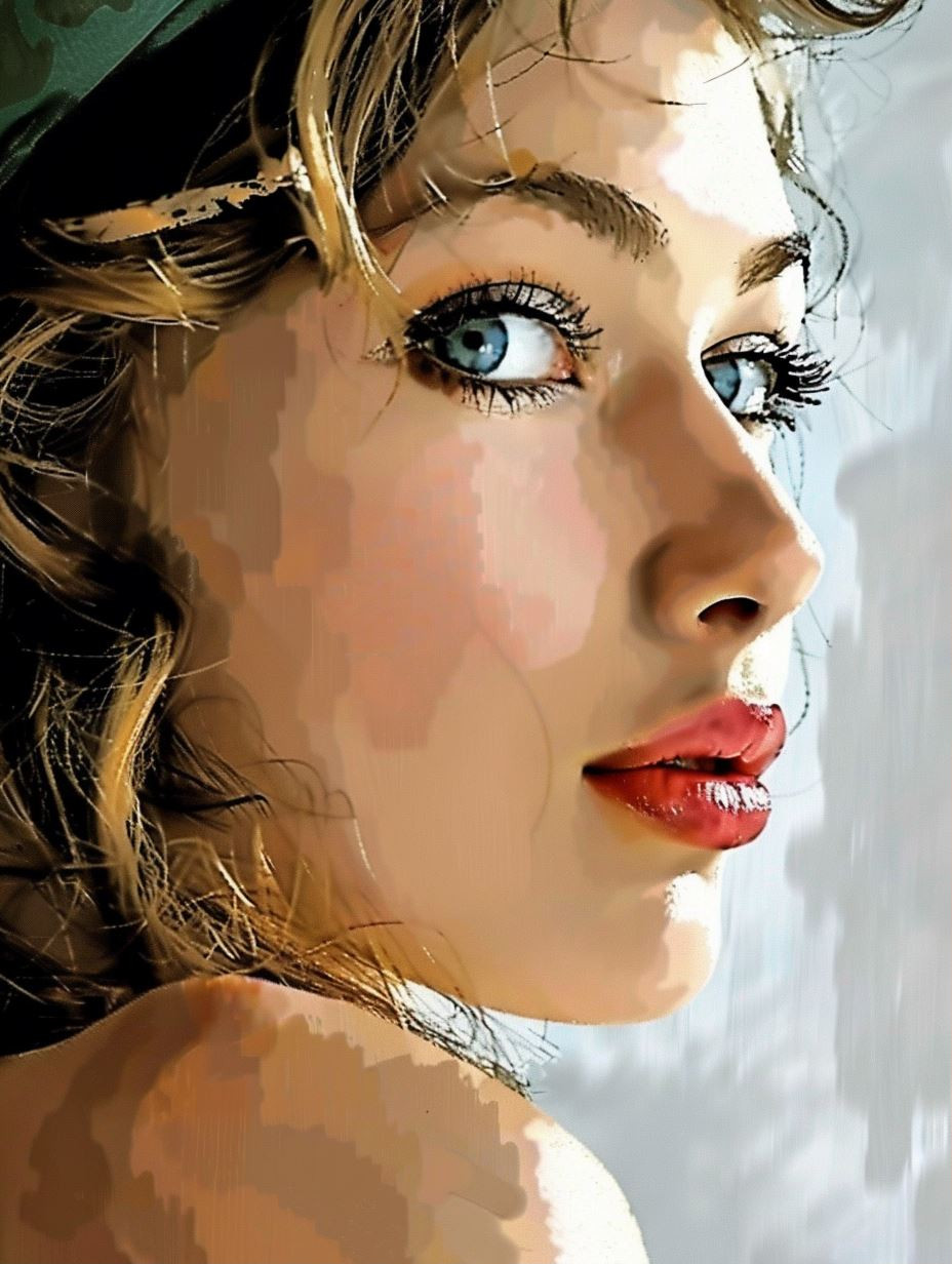 Ethereal Gazes in Digital Oil - Image 1