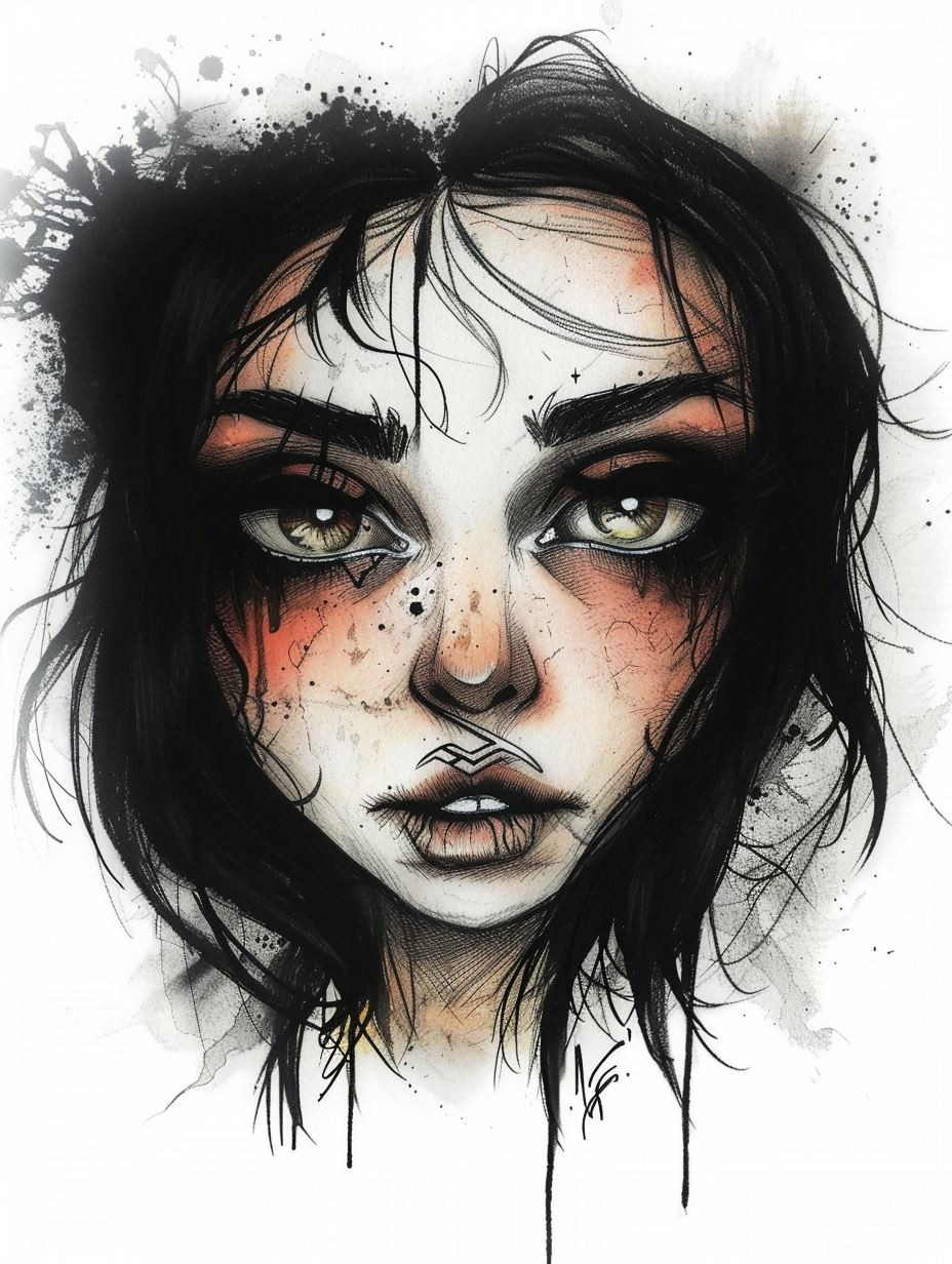 Melancholy Muse: A Study in Dark Art - Image 2