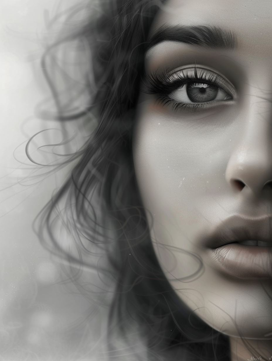 Ethereal Gazes in Monochrome - Image 1