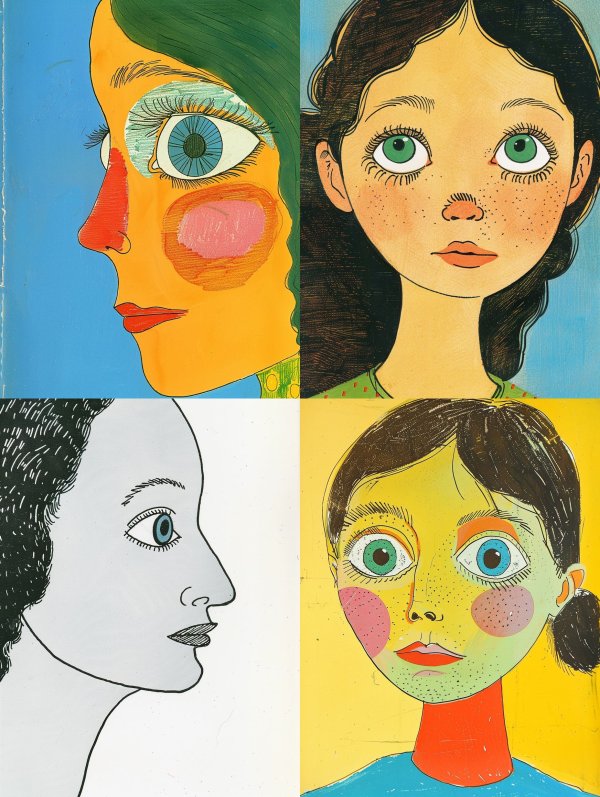 Vibrant Pop Art Portrait Profile