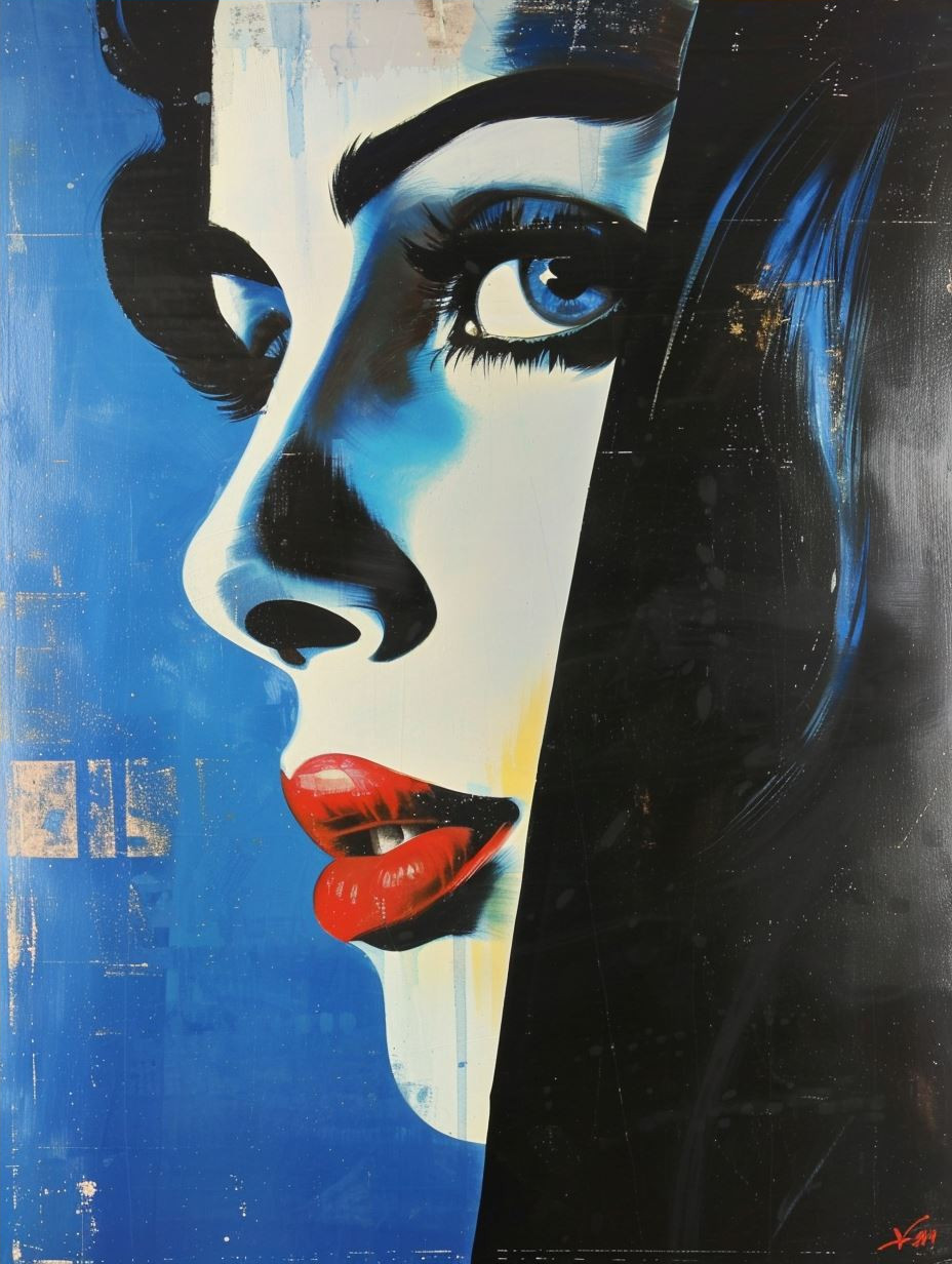 Fragmented Gaze of Cobalt Blue - Image 4