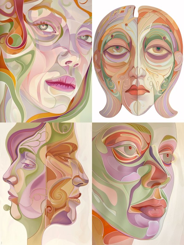Fluid Pastel Surrealist Portraits