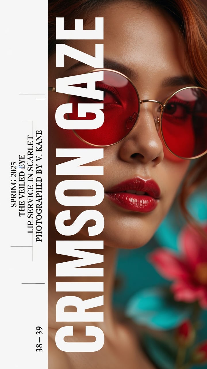 Crimson Lenses Editorial Beauty Portrait