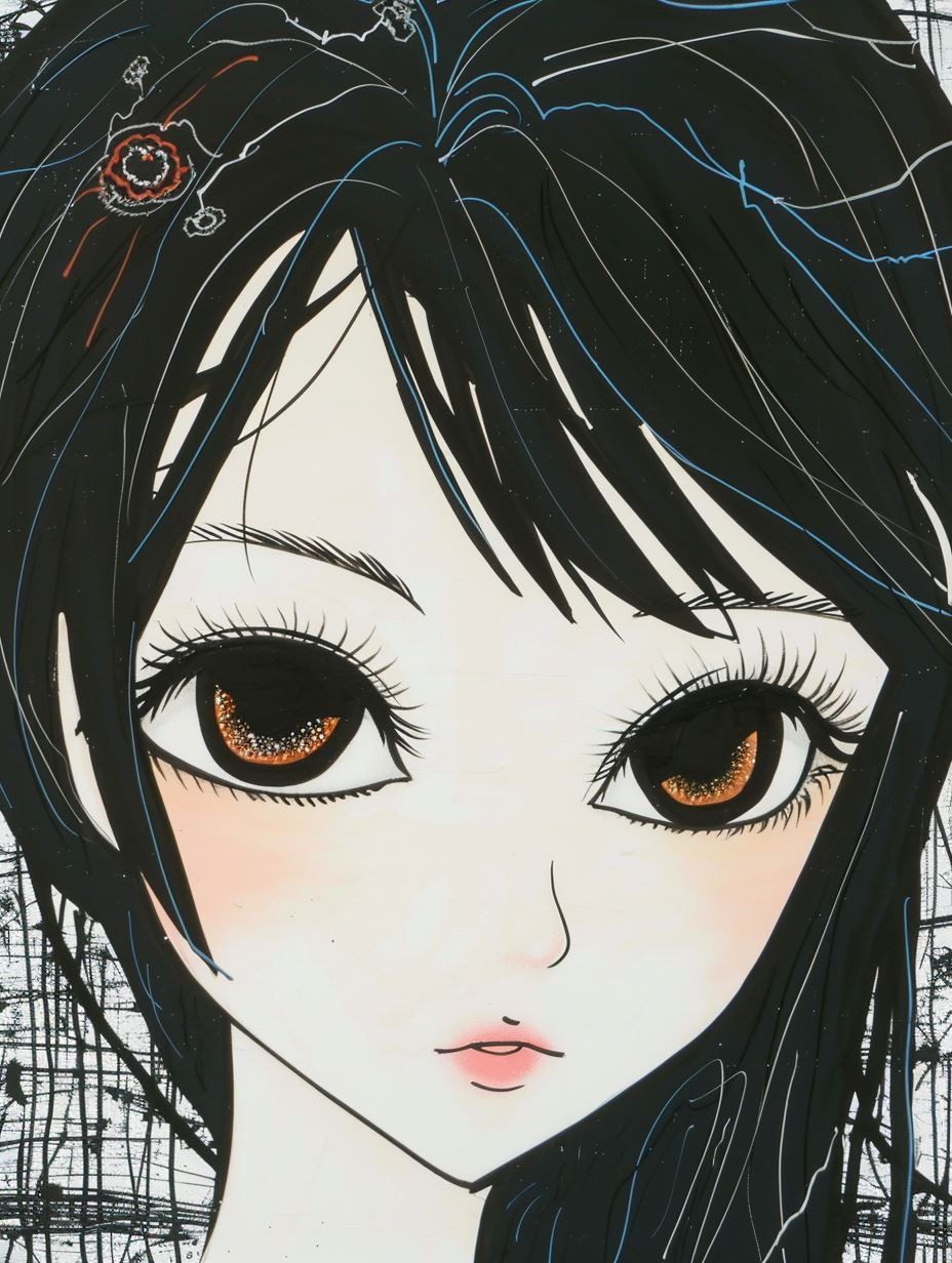 Elegant Shojo Manga Portrait Study - Image 1