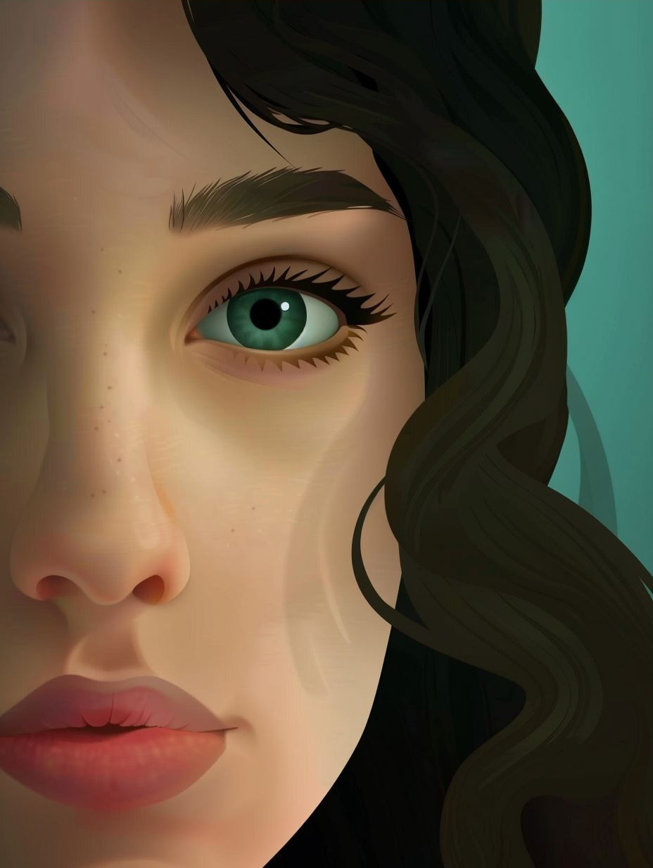 Serene Gaze Digital Portrait - Image 3