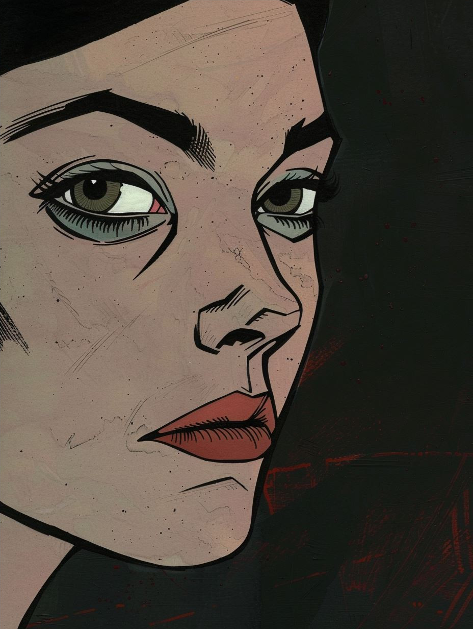 Noir Crimson Graphic Portrait - Image 4
