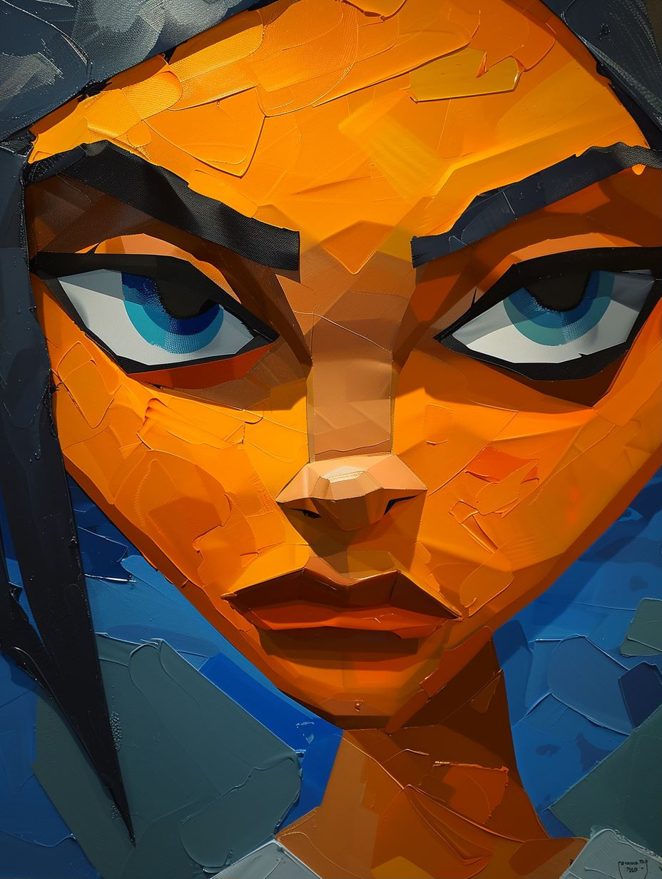 Geometric Soul: Four Stylized Portraits - Image 1